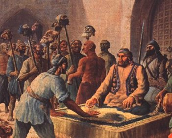 Sikh heads being sold for a price to Mir Mannu