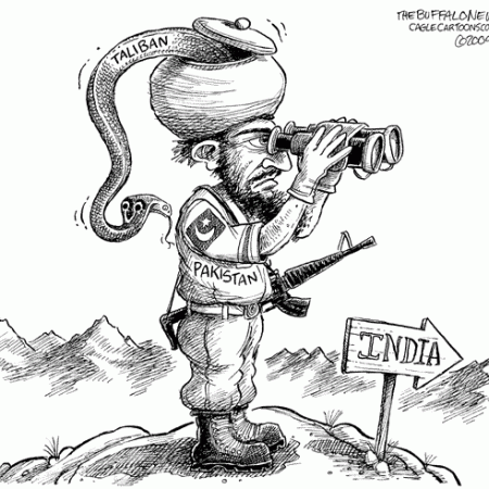 Cartoon of Pakistani Generals supporting the taliban